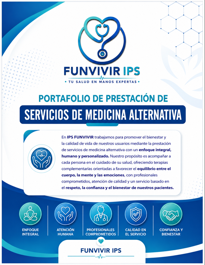 Portafolio de servicios de medicina alternativa Funvivir IPS