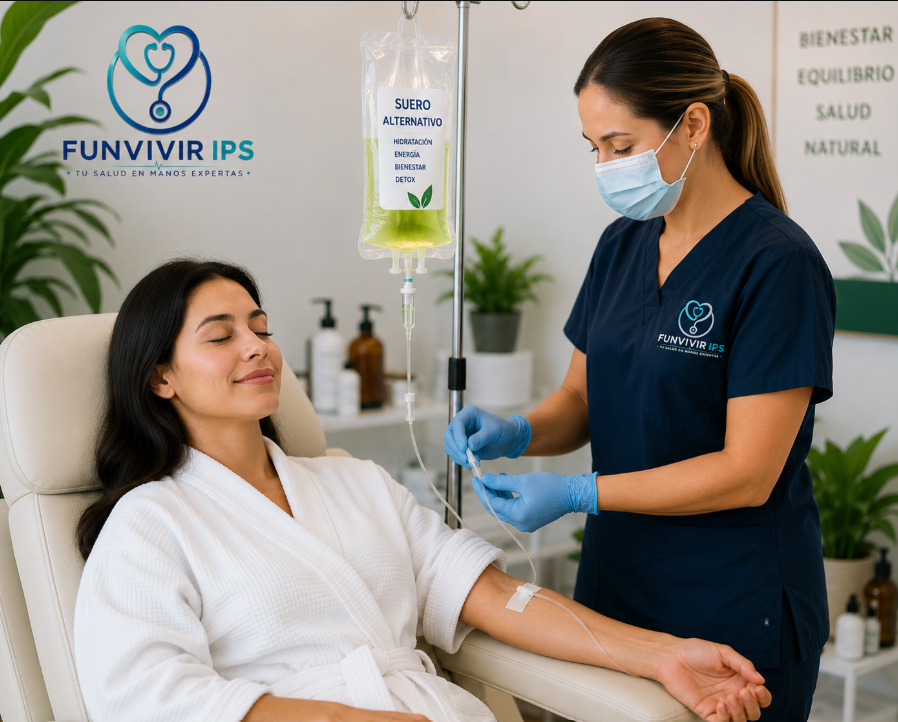 Sesión de sueroterapia en Funvivir IPS